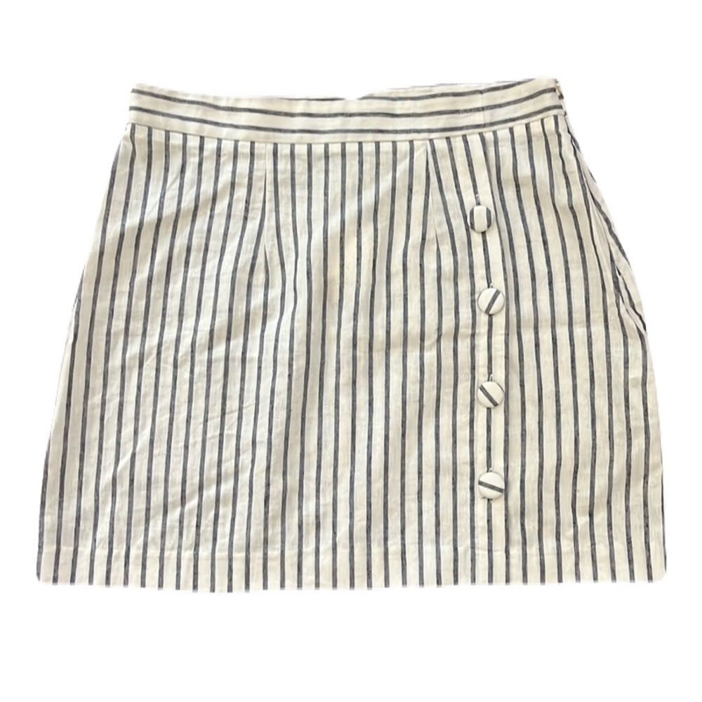 NWT Forever 21 stripped Gray White Mini Skirt Size L